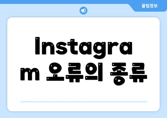 Instagram 오류의 종류