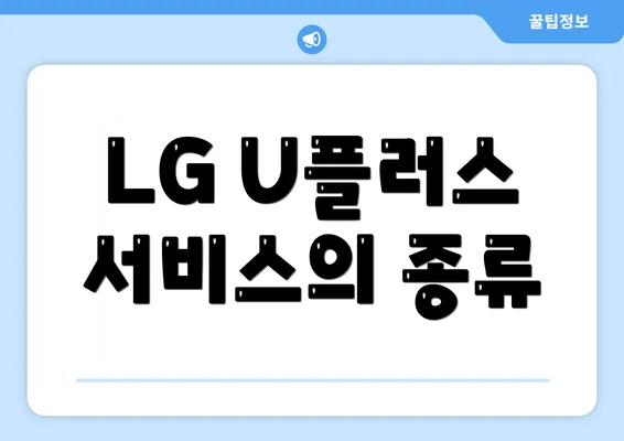 LG U플러스 서비스의 종류