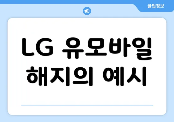 LG 유모바일 해지의 예시