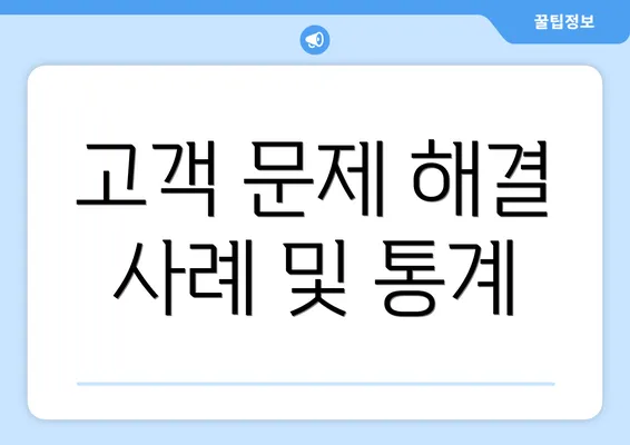 고객 문제 해결 사례 및 통계