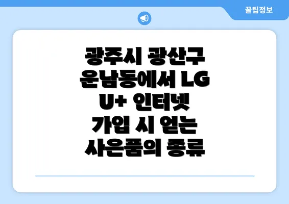 광주시 광산구 운남동에서 LG U+ 인터넷 가입 시 얻는 사은품의 종류