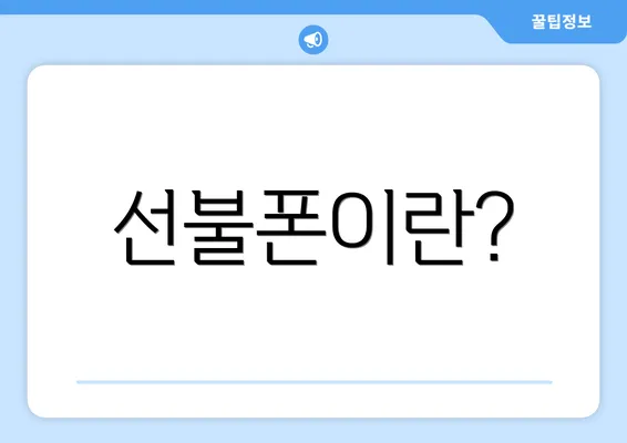 선불폰이란?