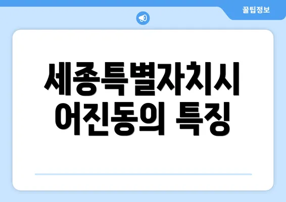 세종특별자치시 어진동의 특징