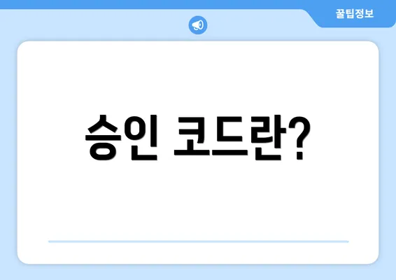 승인 코드란?