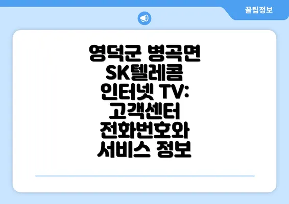 영덕군 병곡면 SK텔레콤 인터넷 TV: 고객센터 전화번호와 서비스 정보