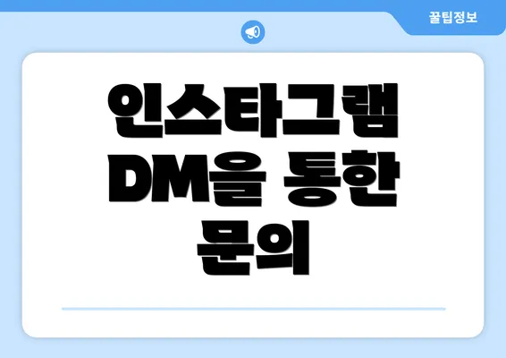 인스타그램 DM을 통한 문의