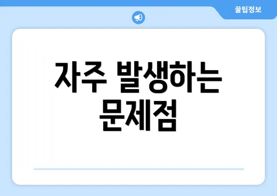 자주 발생하는 문제점