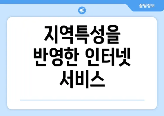 지역특성을 반영한 인터넷 서비스