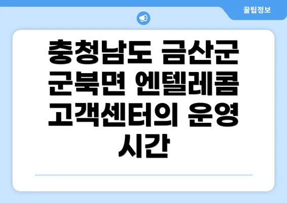 충청남도 금산군 군북면 엔텔레콤 고객센터의 운영 시간