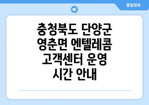 충청북도 단양군 영춘면 엔텔레콤 고객센터 운영 시간 안내