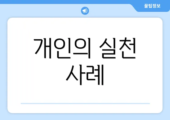 개인의 실천 사례