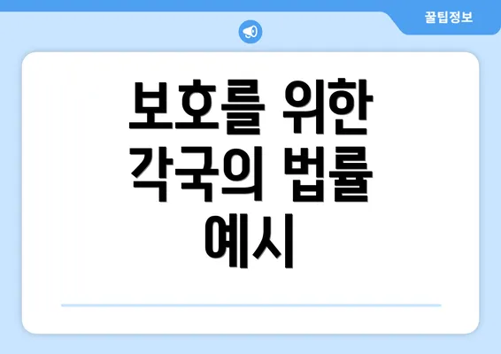 보호를 위한 각국의 법률 예시