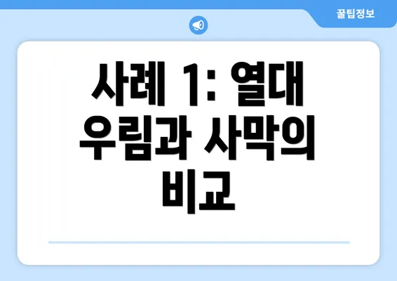 사례 1: 열대 우림과 사막의 비교