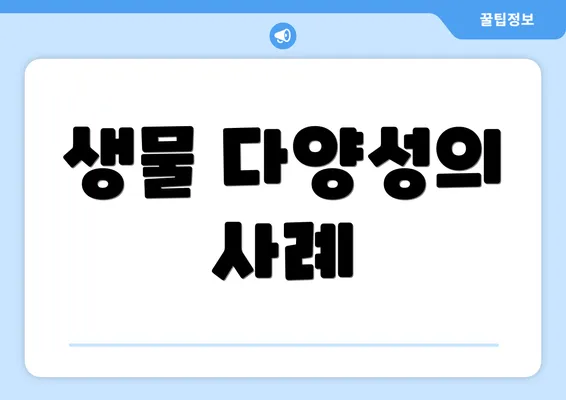 생물 다양성의 사례