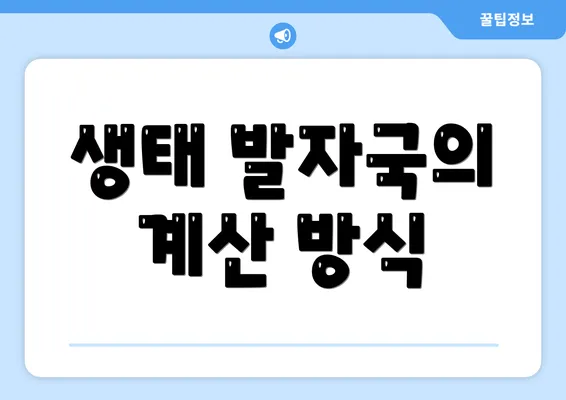 생태 발자국의 계산 방식