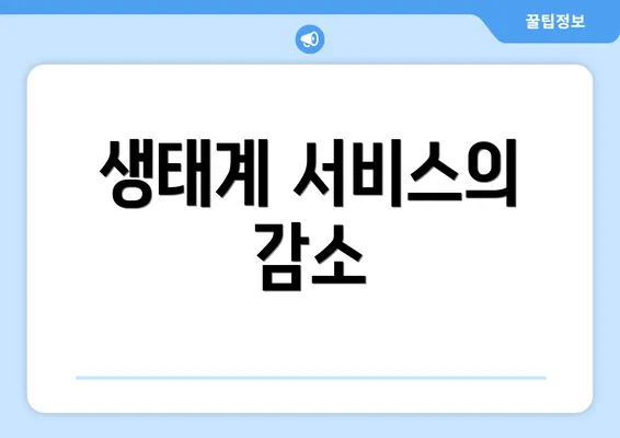 생태계 서비스의 감소