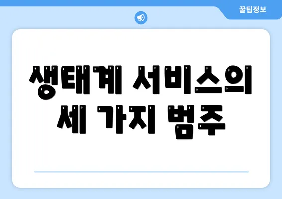 생태계 서비스의 세 가지 범주