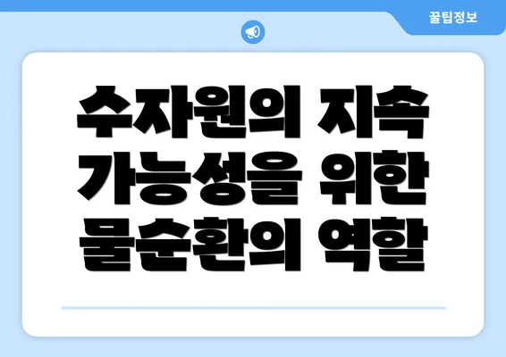 수자원의 지속 가능성을 위한 물순환의 역할