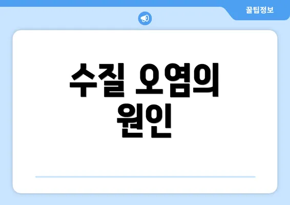 수질 오염의 원인