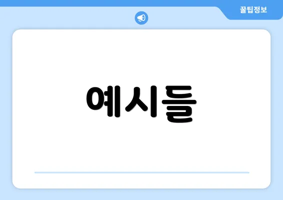 예시들