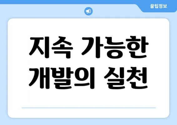 지속 가능한 개발의 실천