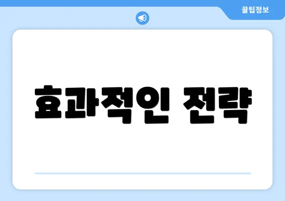 효과적인 전략