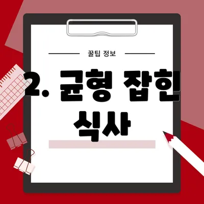 2. 균형 잡힌 식사
