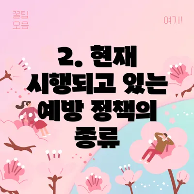 2. 현재 시행되고 있는 예방 정책의 종류