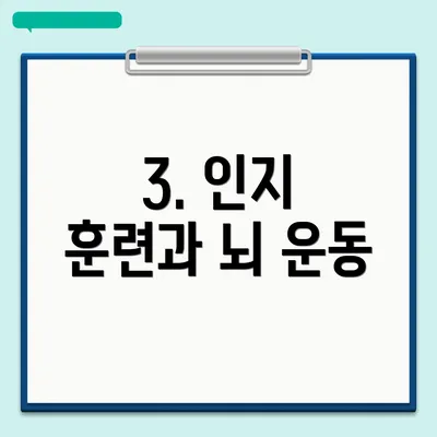 3. 인지 훈련과 뇌 운동