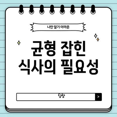 균형 잡힌 식사의 필요성