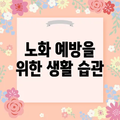 노화 예방을 위한 생활 습관