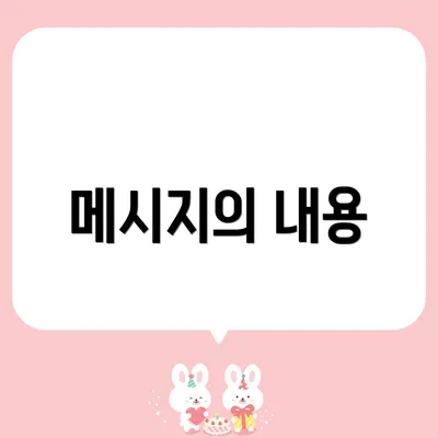 메시지의 내용