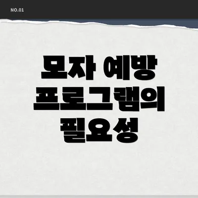 모자 예방 프로그램의 필요성