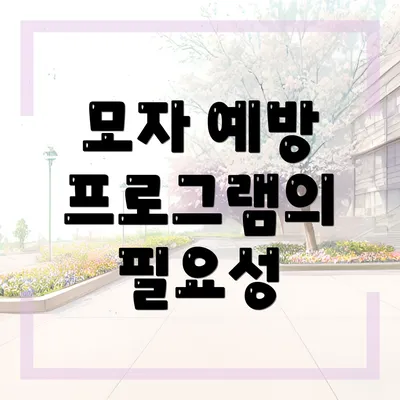 모자 예방 프로그램의 필요성