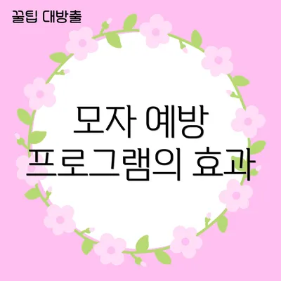 모자 예방 프로그램의 효과