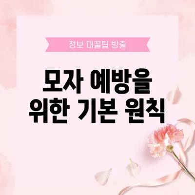 모자 예방을 위한 기본 원칙