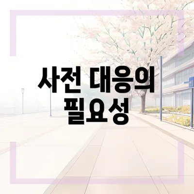 사전 대응의 필요성