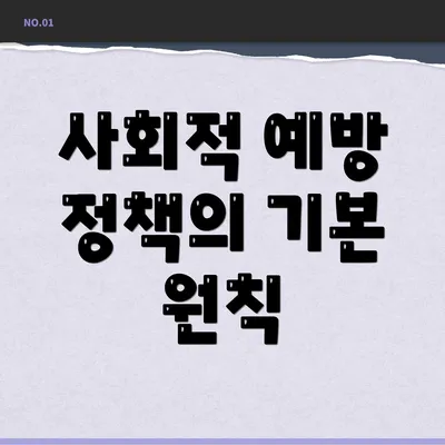 사회적 예방 정책의 기본 원칙