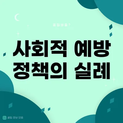 사회적 예방 정책의 실례