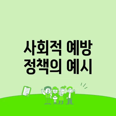 사회적 예방 정책의 예시
