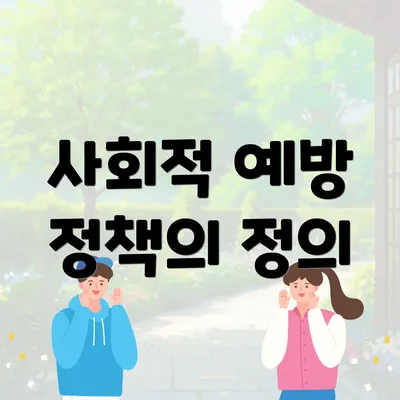 사회적 예방 정책의 정의