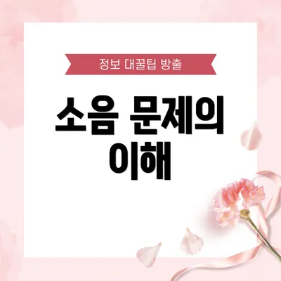 소음 문제의 이해