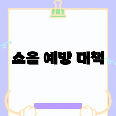 소음 예방 대책