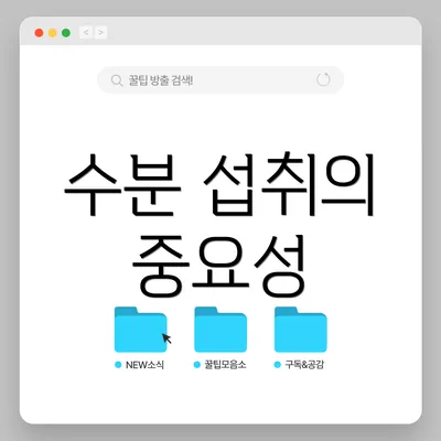 수분 섭취의 중요성