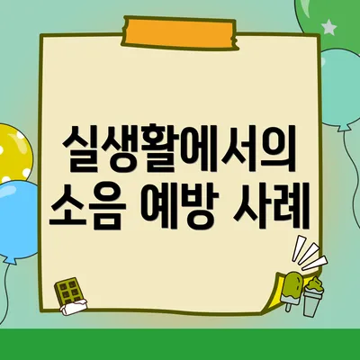 실생활에서의 소음 예방 사례