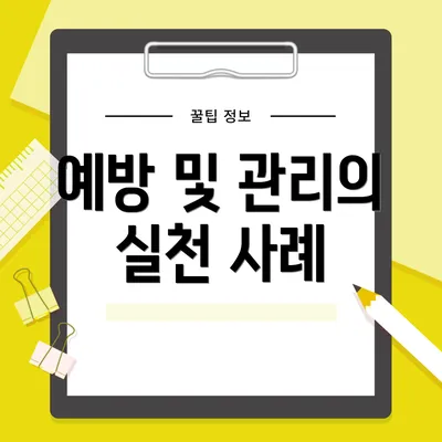 예방 및 관리의 실천 사례