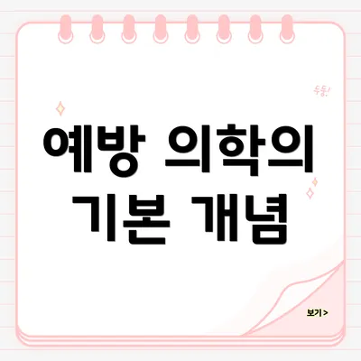예방 의학의 기본 개념