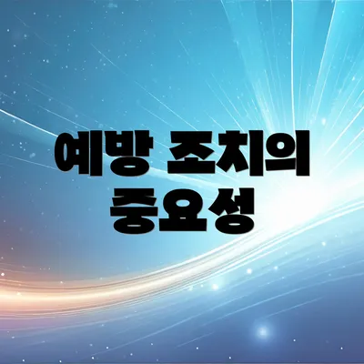 예방 조치의 중요성