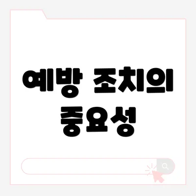 예방 조치의 중요성