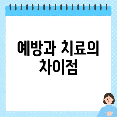 예방과 치료의 차이점